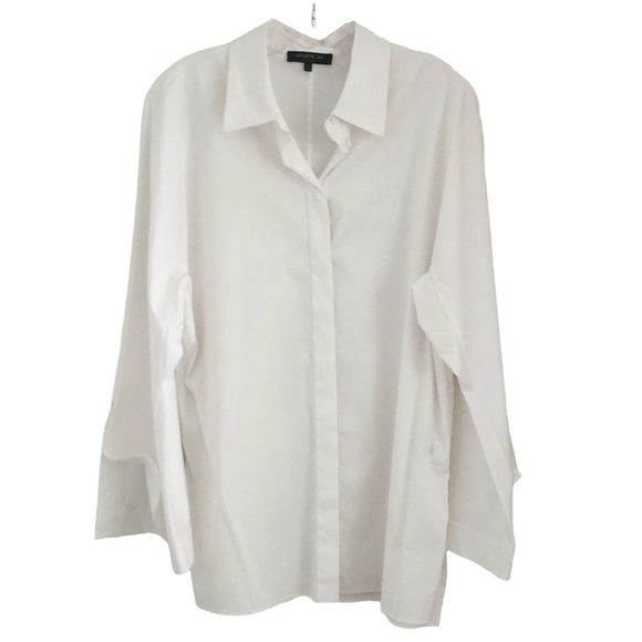 LAFAYETTE 148 Oversized Poplin Button Down Shirt L - Picture 2 of 6